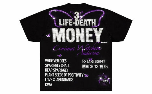 WATCH3N Rhinestone LDM Cropped Tee